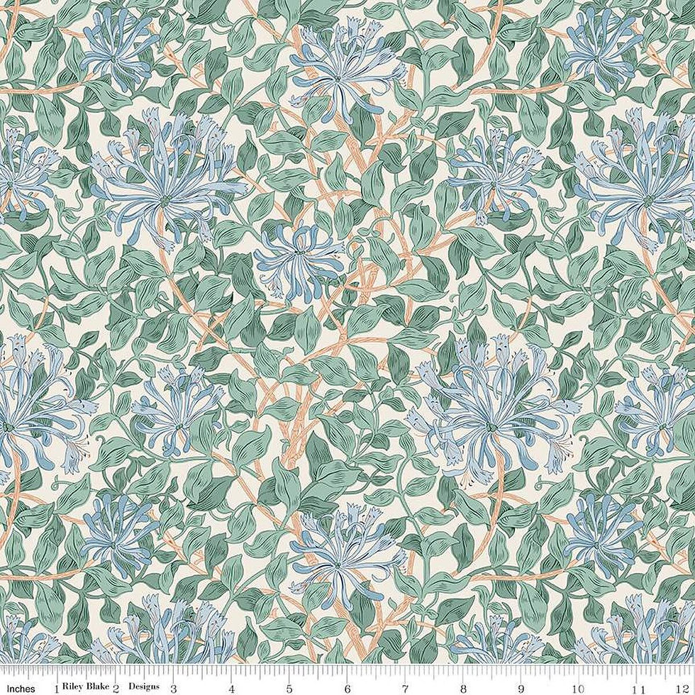 Wide-Width Craft Garden Trailing Honeysuckle B Wide Back by Liberty Fabrics - 0166W7418B