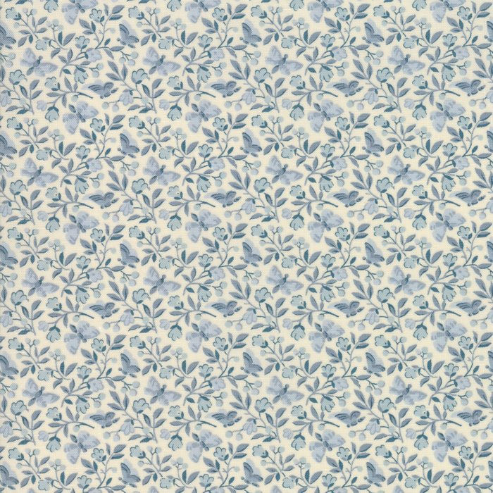 Le Beau Papillon Pearl Blue by French General for Moda Fabrics 13864-13