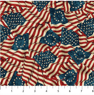 America 250 2871-12 Flags,  Beige Multi Fabric by Northcott