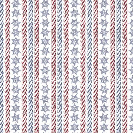 blue and red ropes and stars on white