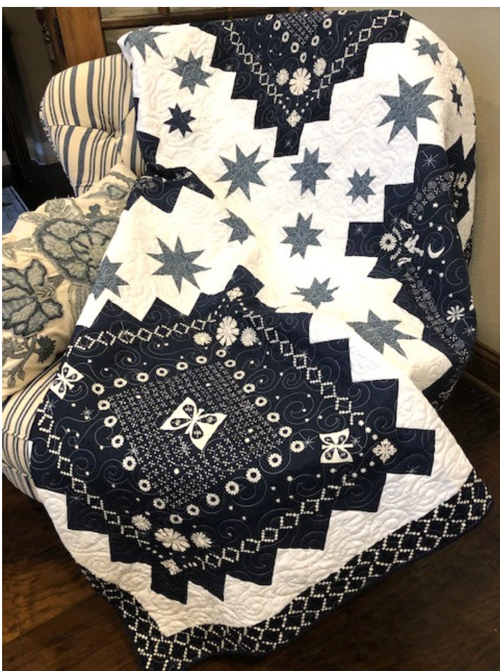 Thumbnail: Moonlit Dreams Quilt Kit MOONLIT DREAMS Golden Hour Panel Quilt KIT Ruby Star