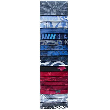Red White and blue patriotic 2.5" strip bundle in Batik fabric