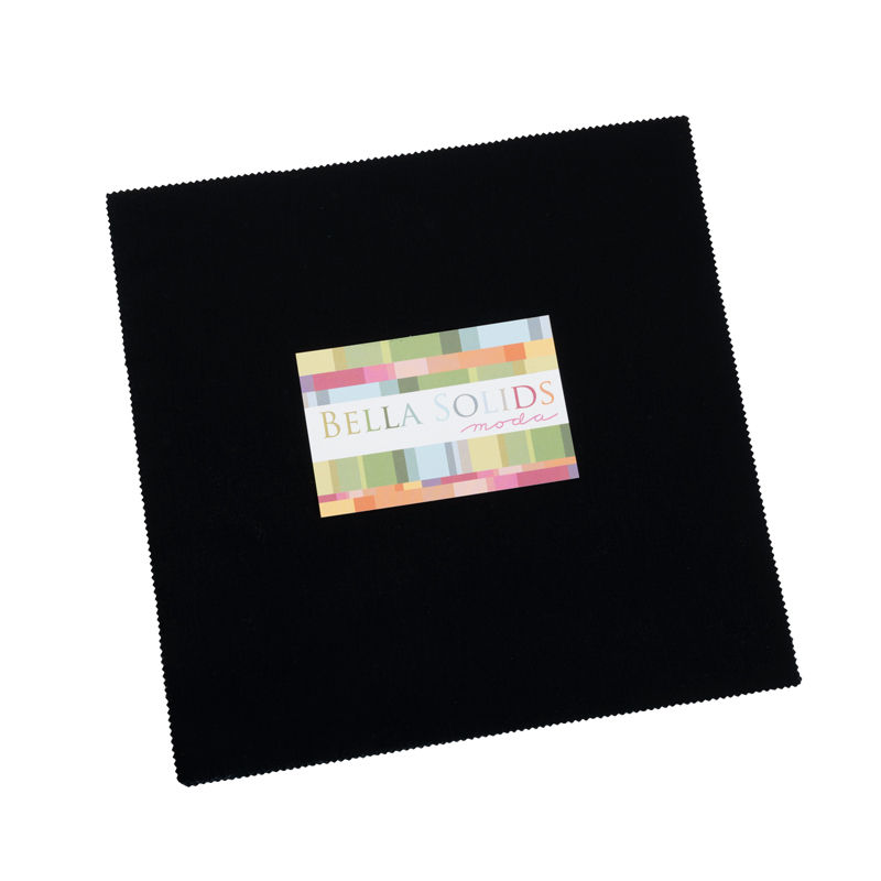 Bella Solids Layer Cake, Black Fabric  42 Pieces, 10"x10" Squares