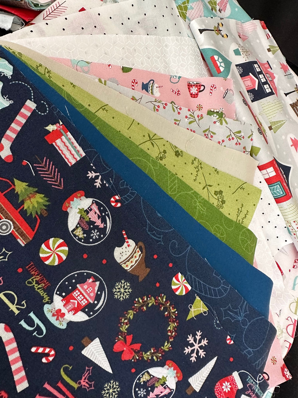 Thumbnail: Cup of Cheer Quilt Kit 42" x 58" Advent Calendar Quilt Machine Embroidery