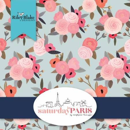 Thumbnail: Saturday In Paris 2.5 Inch Rolie Polie RP-11360-40 40 Pcs, Fabric by RIley Blake