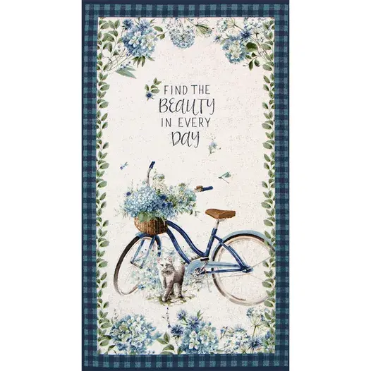 Bohemian Blue Panel, 17751-147 24" x 43" Bicycle Panel