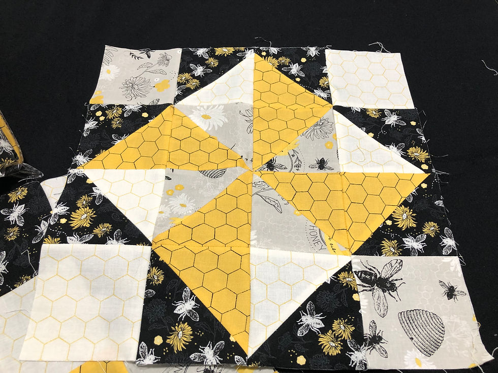 Thumbnail: Buzzing Around Town 68"x68" Quilt Kit Fabric by Riley Blake