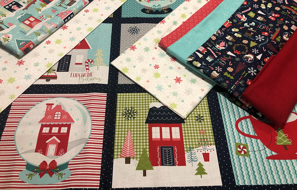Thumbnail: Christmas Cheer Quilt Kit 63" x 74" Fabric from Kimberbell Cup of Cheer