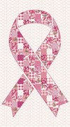 Thumbnail: breast cancer ribbon panel, center of quilt