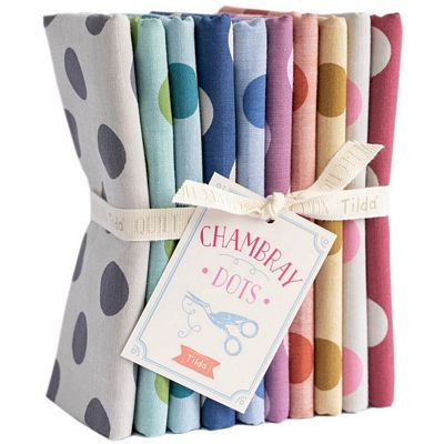 Tilda- Chambray Dots Fat Quarter Bundle Tilda Fabrics 300158 - 10pcs