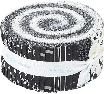 Black Tie Rolie Polie 40 2.5-inch Strips Jelly Roll by Dani Mogstad Riley Blake
