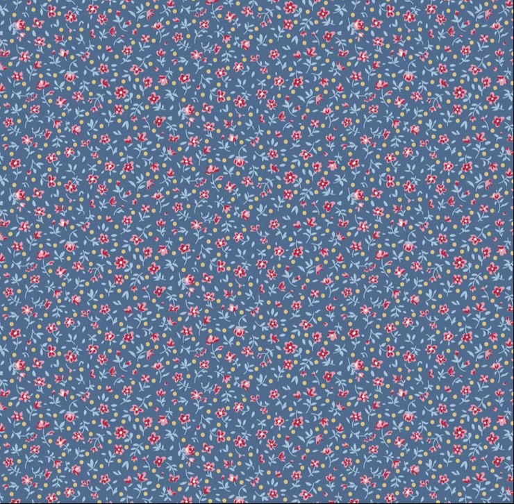 Village Life TIL110185 Village Mae Blue by Tilda Fabric 110185