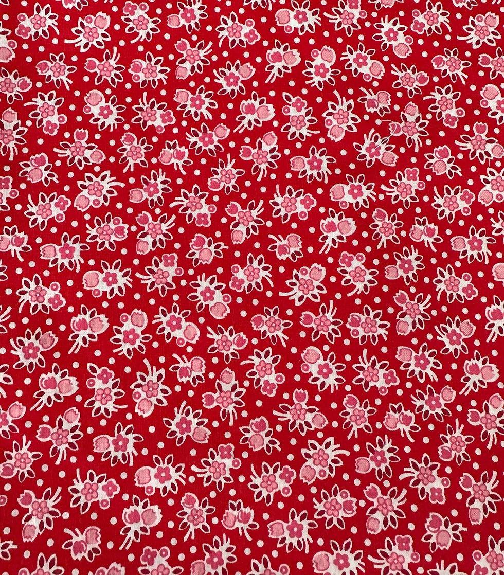 Thumbnail: Sweethearts Redwork Kit 59" x 79" Quilt Kit Fabric by Robert Kaufman