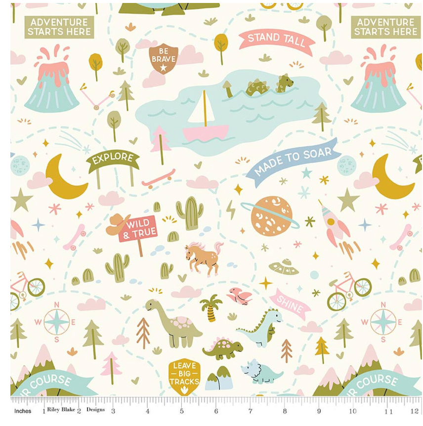 Brave Your Way C18310 Petal Fabric By Riley Blake Designs