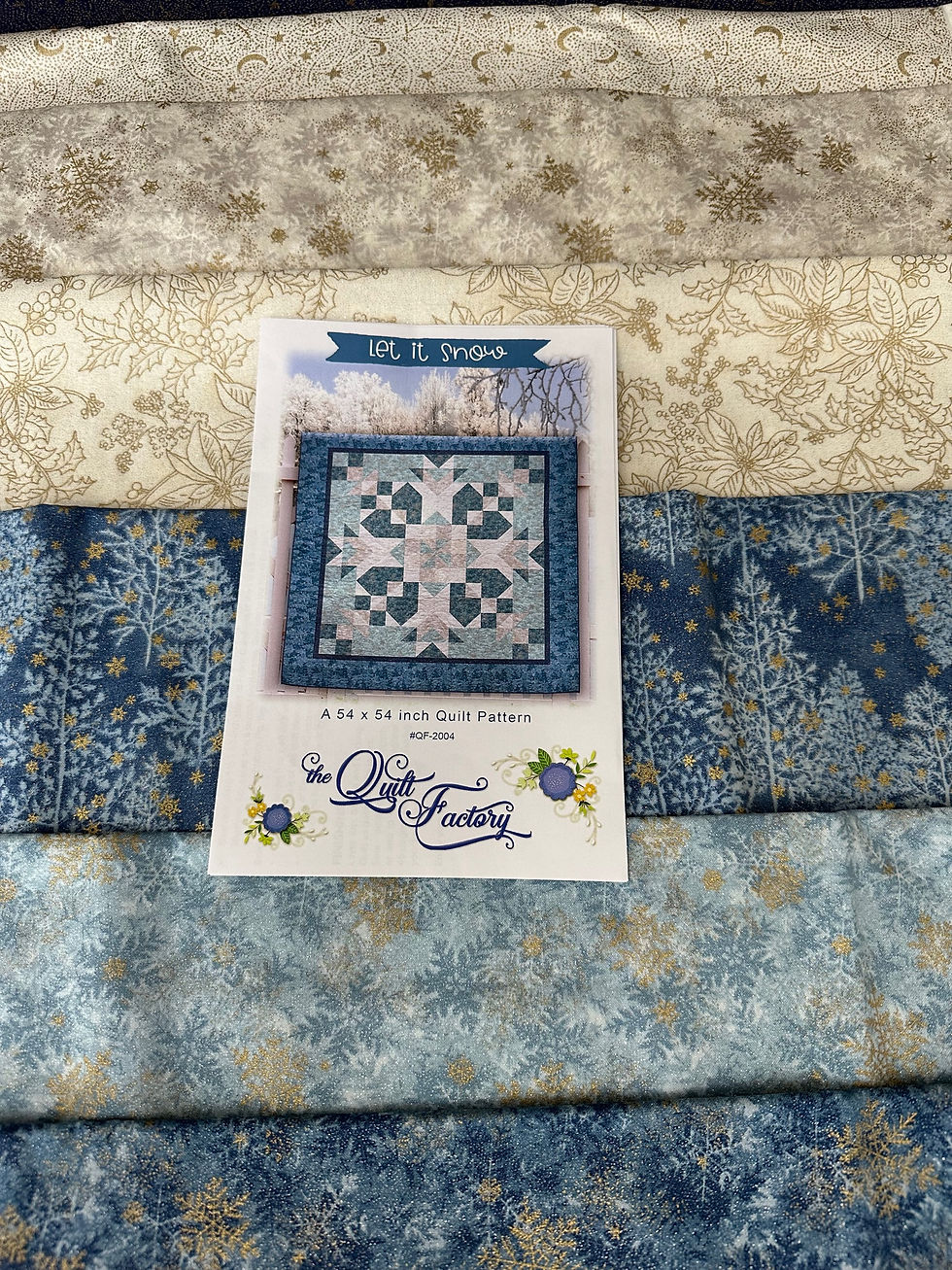Thumbnail: Let It Snow Quilt Kit 52" x 52" Fabric from Forest Frost Glitter by Moda
