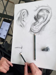 trabalho-aluno-desenho a mão livre-desenhe - curso de desenho - escola de arte
