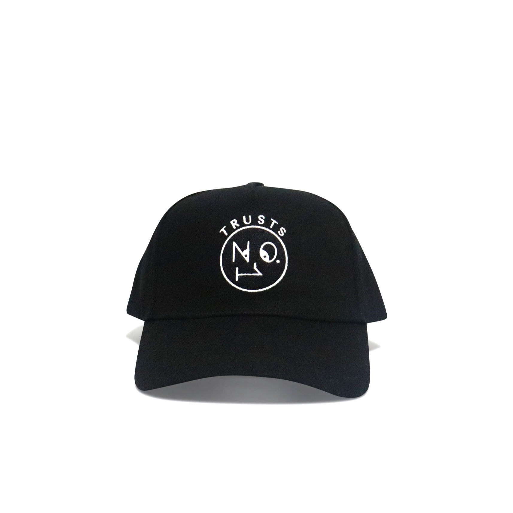 BLACK & WHITE TRUSTS NO.1 LOGO BASEBALL CAP - BLACK