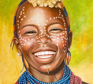 Vibrant Tribal woman acrylic painting by ARTBYSABRICA
 