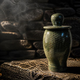 POTTERY by SHAWN green URN