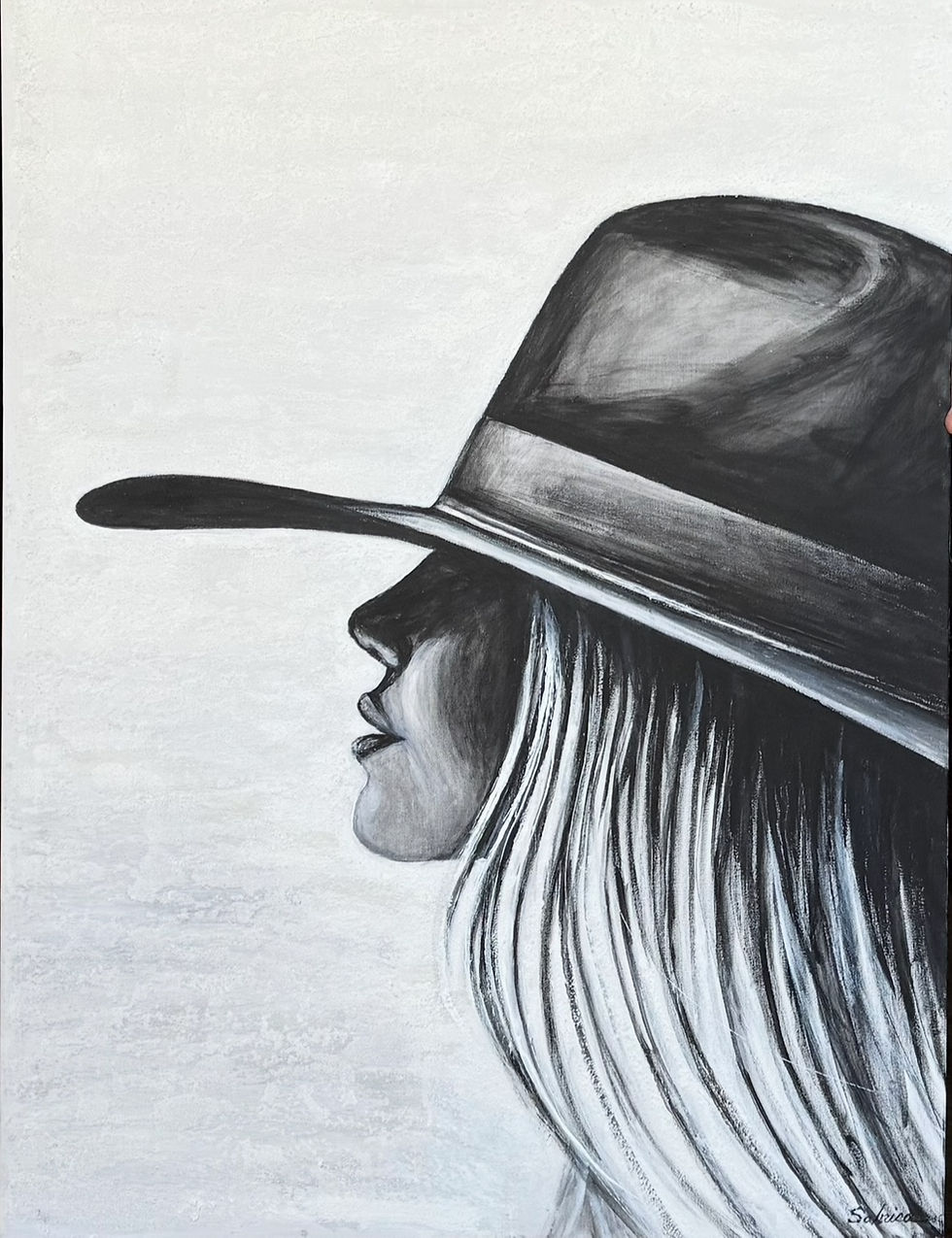 Blk/ Wht Cowgirl 30x40