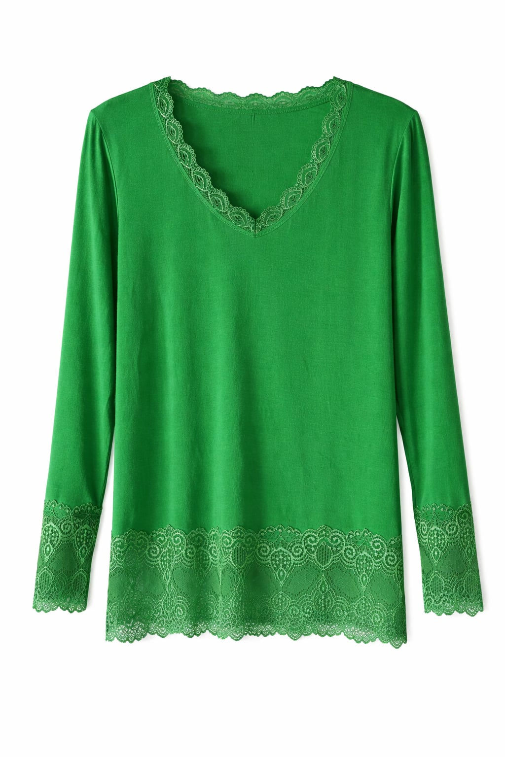 Blouse a longues manches en dentelle