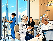 Comic-Style Hospital Consultation in Dubai.png