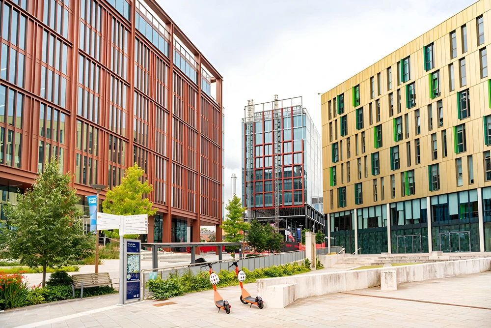 Ecoshrink building site screens at The Spark Newcastle Helix development.