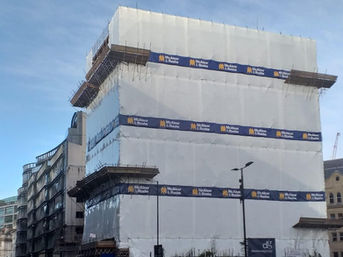 Shrink wrap demolition containment at Citiscape House, Holborn.
