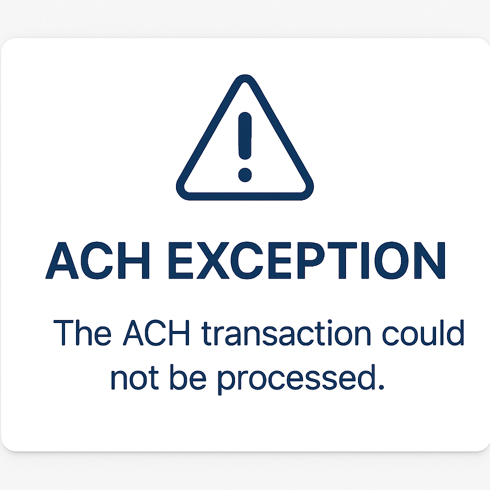 ACH exception warning