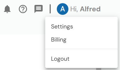 ACH Pro user menu