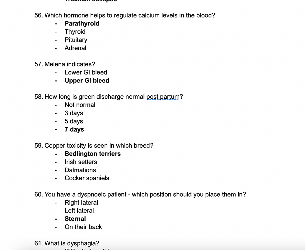 VN07 - answers - vet skill