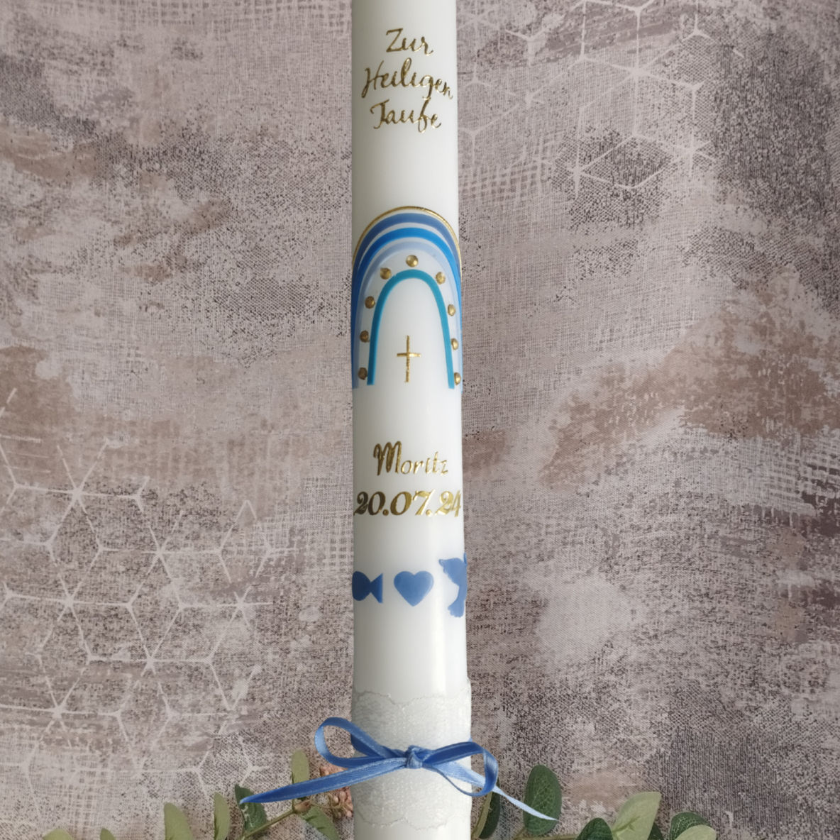 Taufkerze Regenbogen Moritz