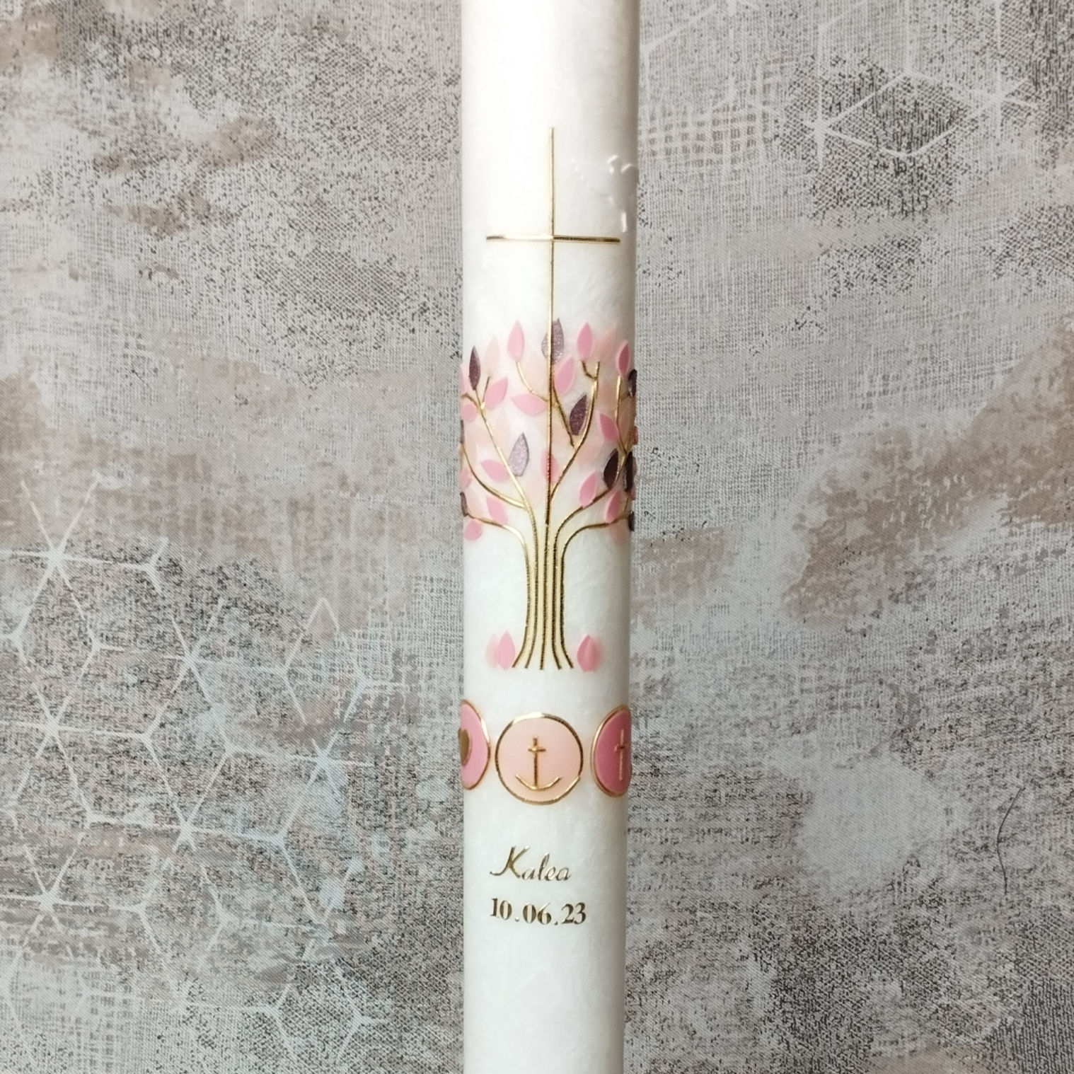 Taufkerze Lebensbaum Kalea