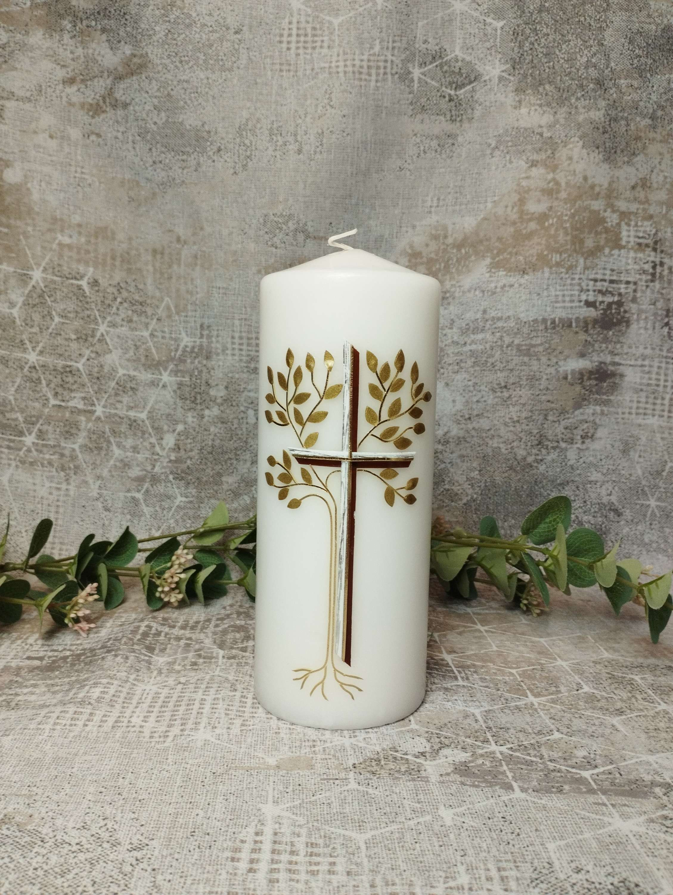 Gedenkkerze Lebensbaum gold
