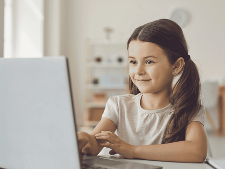 girl using a laptop