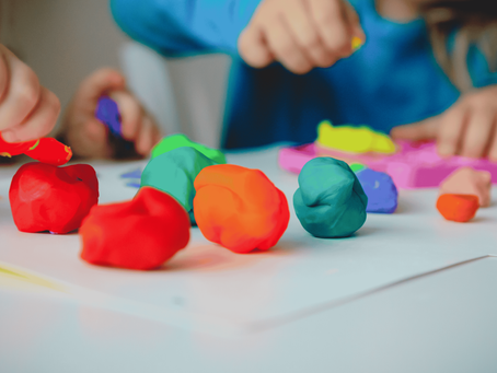 children playing with playdough