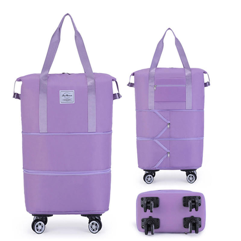 Foldable travel bag with wheels Purple