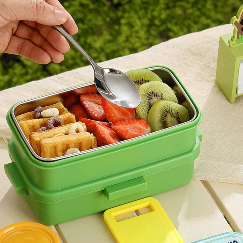 Thumbnail: Double Decker Printed Lunch Box With Sauce Bowl (500 + 500 + 80 ml)