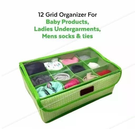 Thumbnail: 12 Grid Underwear Organizer Closet Divider Bra Sock Tie Foldable Storage Box