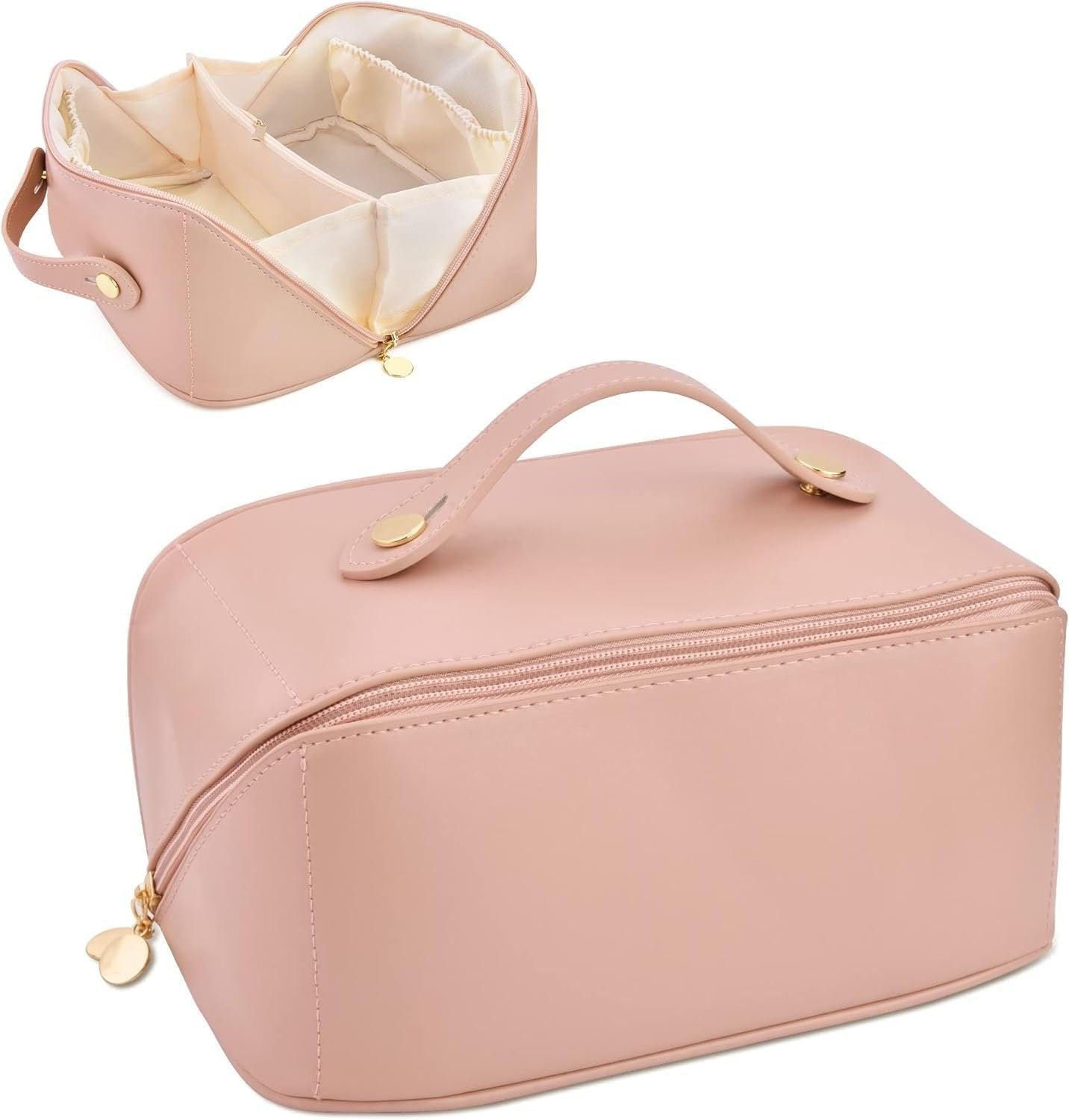 Leather cosmetic pouch Pink