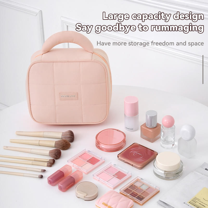 Zipper Makeup Puffer Makeup Bag