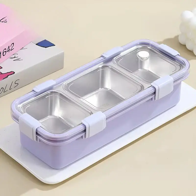 Slim Bento Lunch Box Purple
