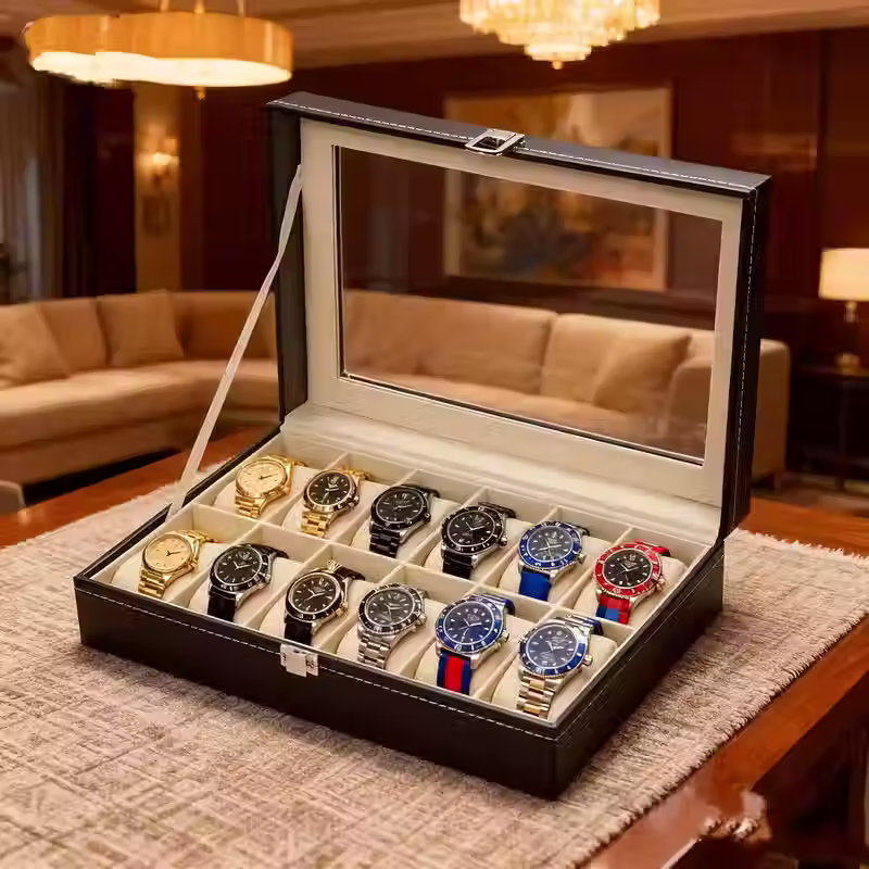 Thumbnail: 12 Slot Watch Box Black