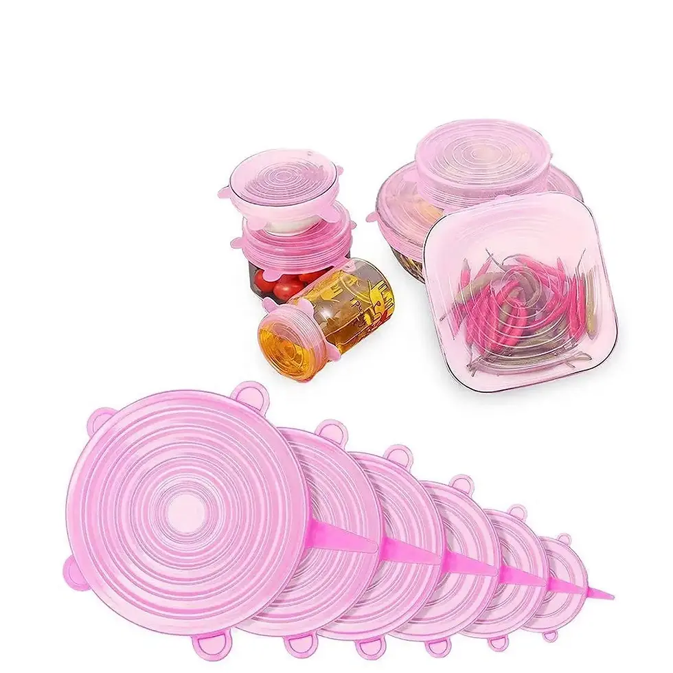 Silicone Lids (set of 6) Pink