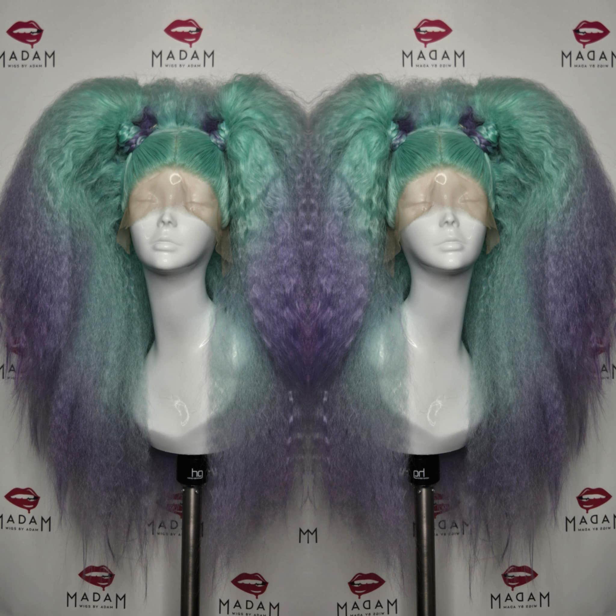 Mint and Purple Fluffy Pigtails