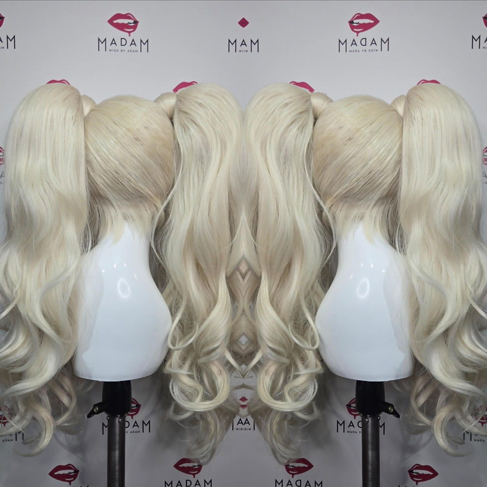 Thumbnail: Blonde Hard Set Based Triple Stacked Pigtails