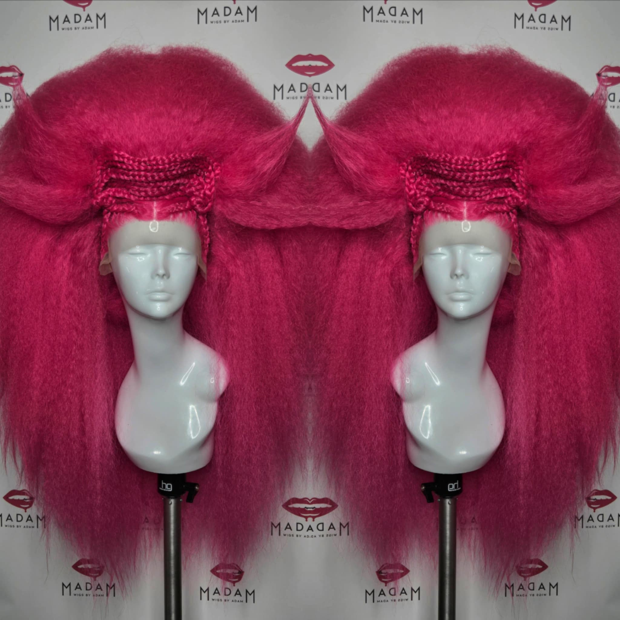 Pink Fluffy Double Stacked with Braid Details