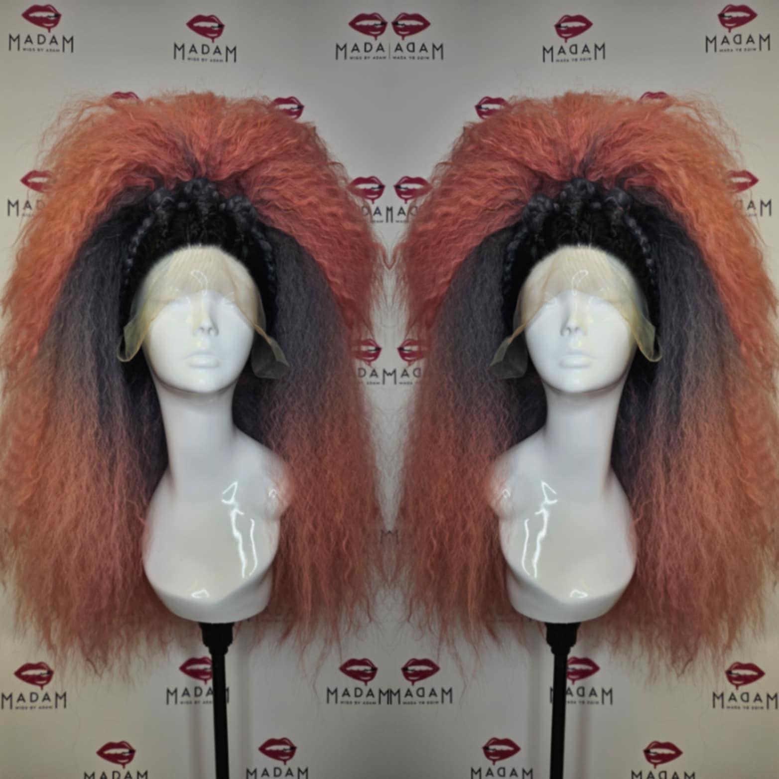 Grey Rooted into Pink Top Pony and Braid Details