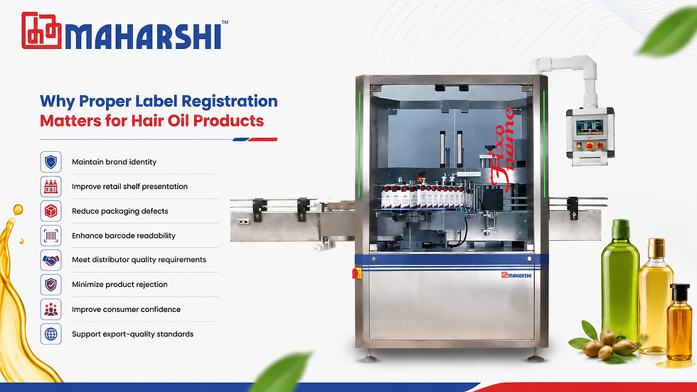 Labeling machine solutions for hair oil