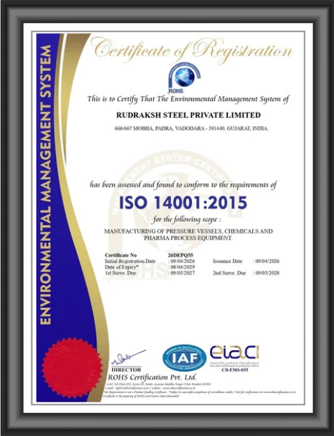 ISO 14001 Certificate of Rudraksh Steel